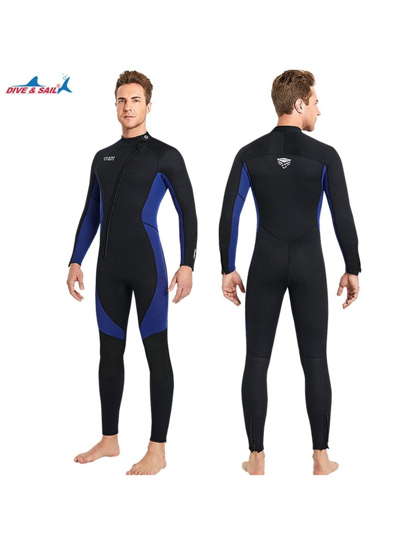 DIVE & SAIL Warm Super Elastic Wear-resistant Wet Suit Cold Proof Wetsuit Winter Swimming Suit Blue  - Image 2