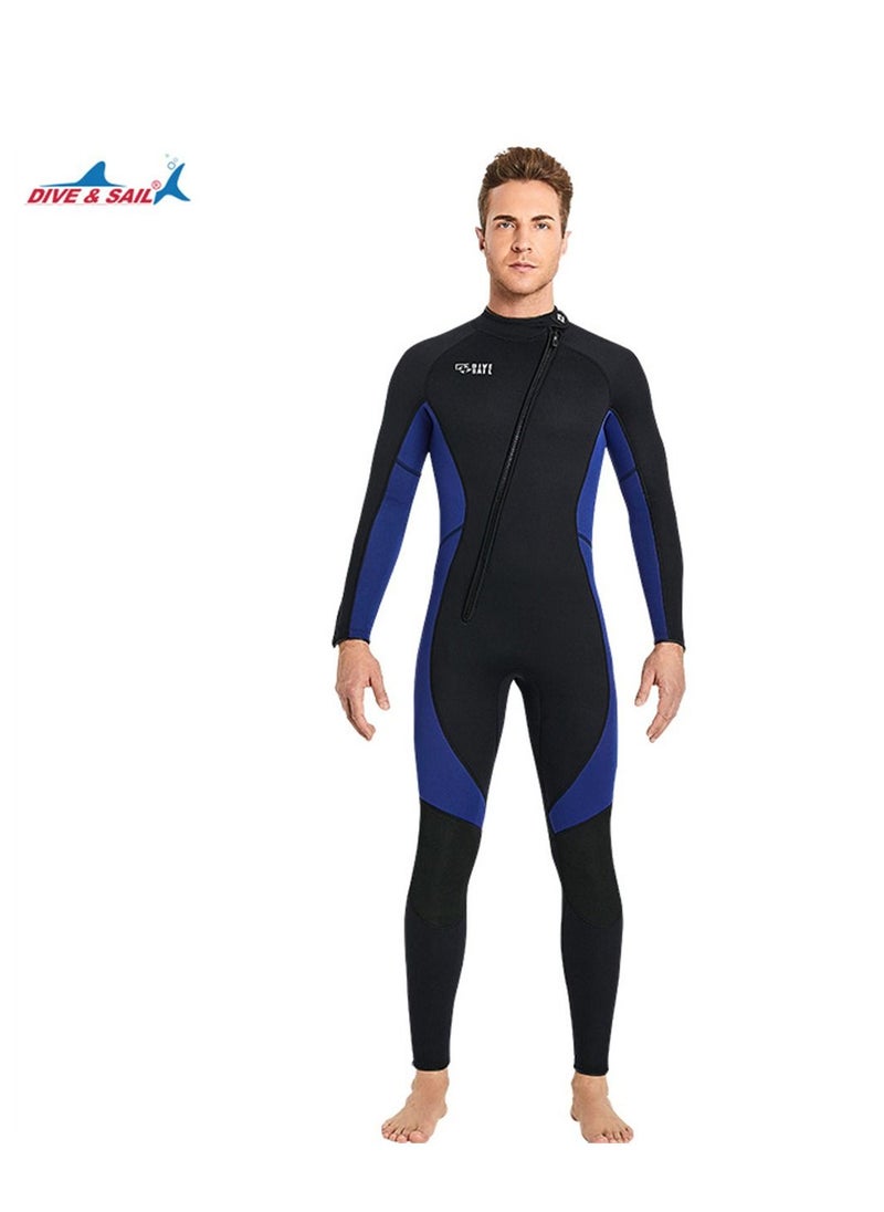 DIVE & SAIL Warm Super Elastic Wear-resistant Wet Suit Cold Proof Wetsuit Winter Swimming Suit Blue  - Image 1