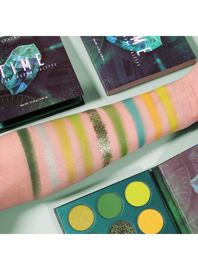docolor Eyeshadow Palette 9 Colors Gemstone Shadow Palette Highly Pigmented Mattes Shimmers Naked Smokey Glitter Cream Colorful Powder Blendable Long Lasting Waterproof Makeup PaletteGreen - Image 4