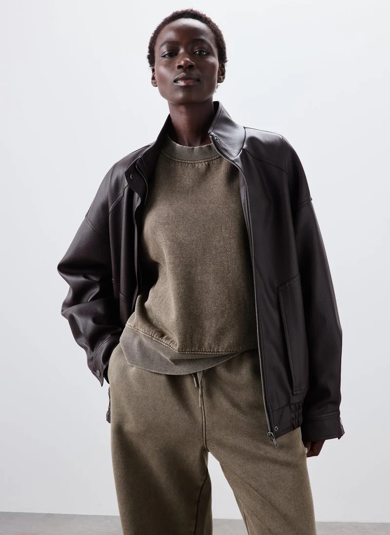 ماتلان Brown Acid Wash Sweatshirt