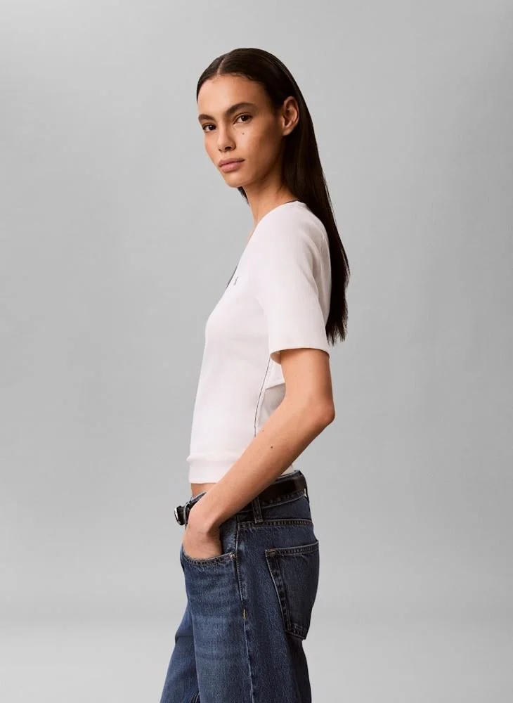 Calvin Klein Jeans  Casual 2X2 Baby Rib Scoop Nk Cutout for Women | Best Price UAE