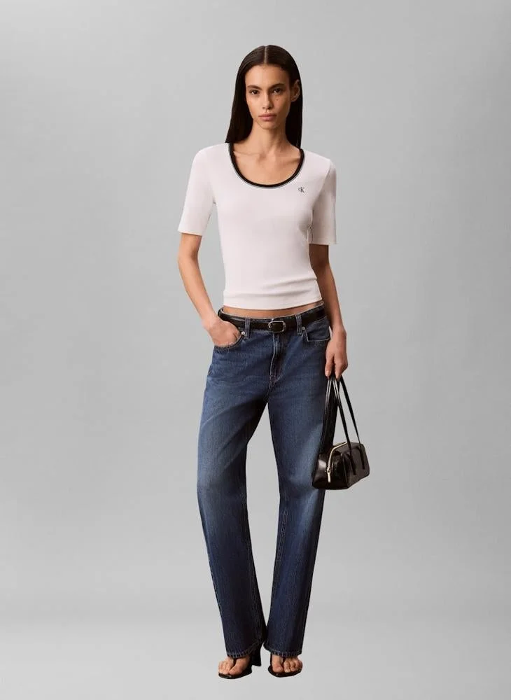 Calvin Klein Jeans  Casual 2X2 Baby Rib Scoop Nk Cutout for Women | Best Price UAE