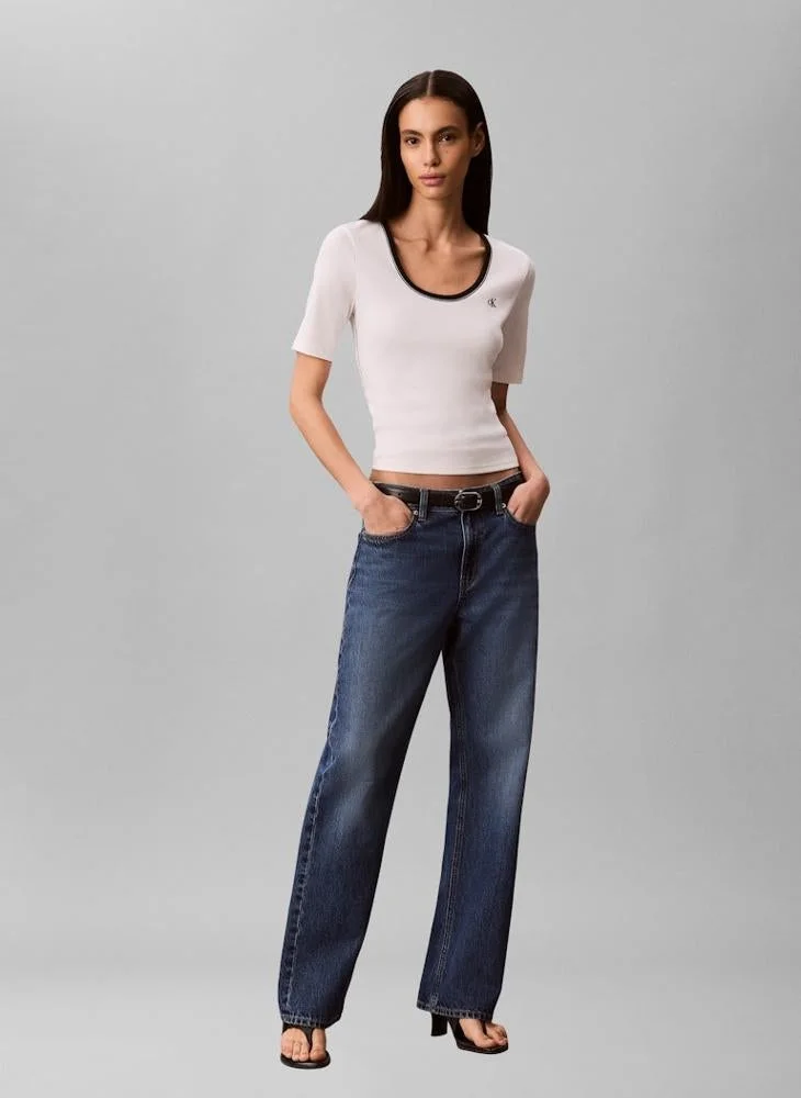 Calvin Klein Jeans  Casual 2X2 Baby Rib Scoop Nk Cutout for Women | Best Price UAE