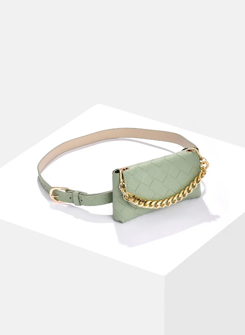 Haute Sauce  Lucille Green Waist Pouch for Women | Best Price UAE