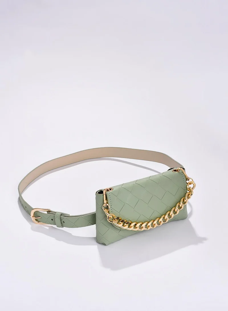 Haute Sauce  Lucille Green Waist Pouch for Women | Best Price UAE