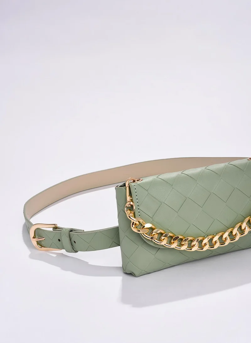 Haute Sauce  Lucille Green Waist Pouch for Women | Best Price UAE