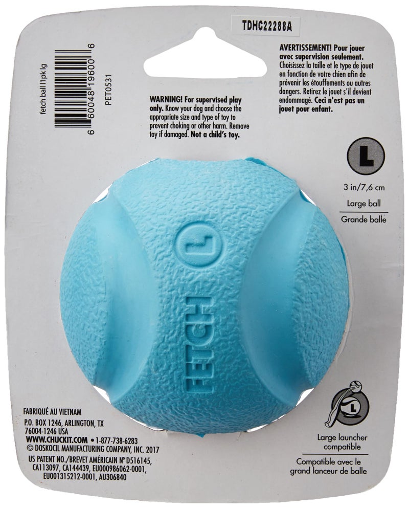 Chuckit! High-Bounce Rubber Fetch Ball, Large (3 Inch), Pack of 1, Assorted Colors, For Large Breeds - Image 5