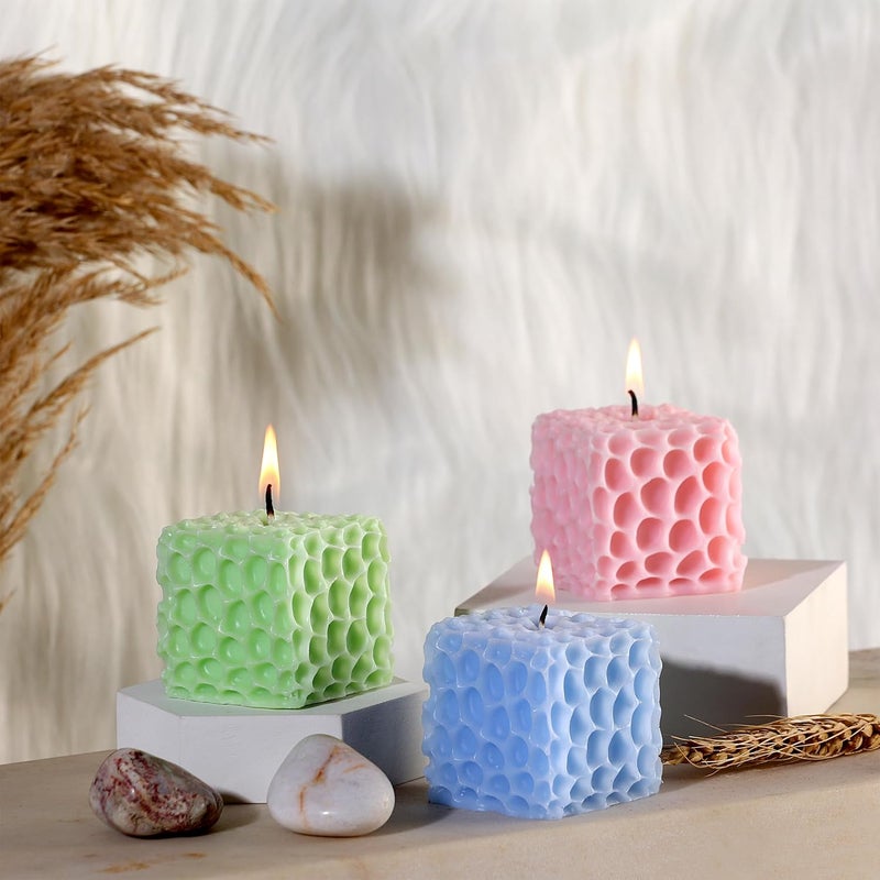 PROSPERRO LUMO by Parkash Candles Honey Comb Pattern Paraffin Wax Scented Candles Set of 3