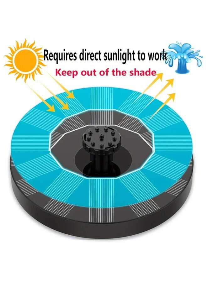 Black Solar Fountain Pump With Lights For Garden Pond Pool Outdoor Decor - Image 5