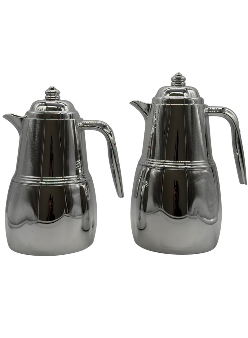 AL-GANNAS 2 Peice Thermos Set for Tea & Coffee | 1L & 0.7L | High-Quality with 2-Year Heat Retention Warranty | Elegant New Design - Image 1