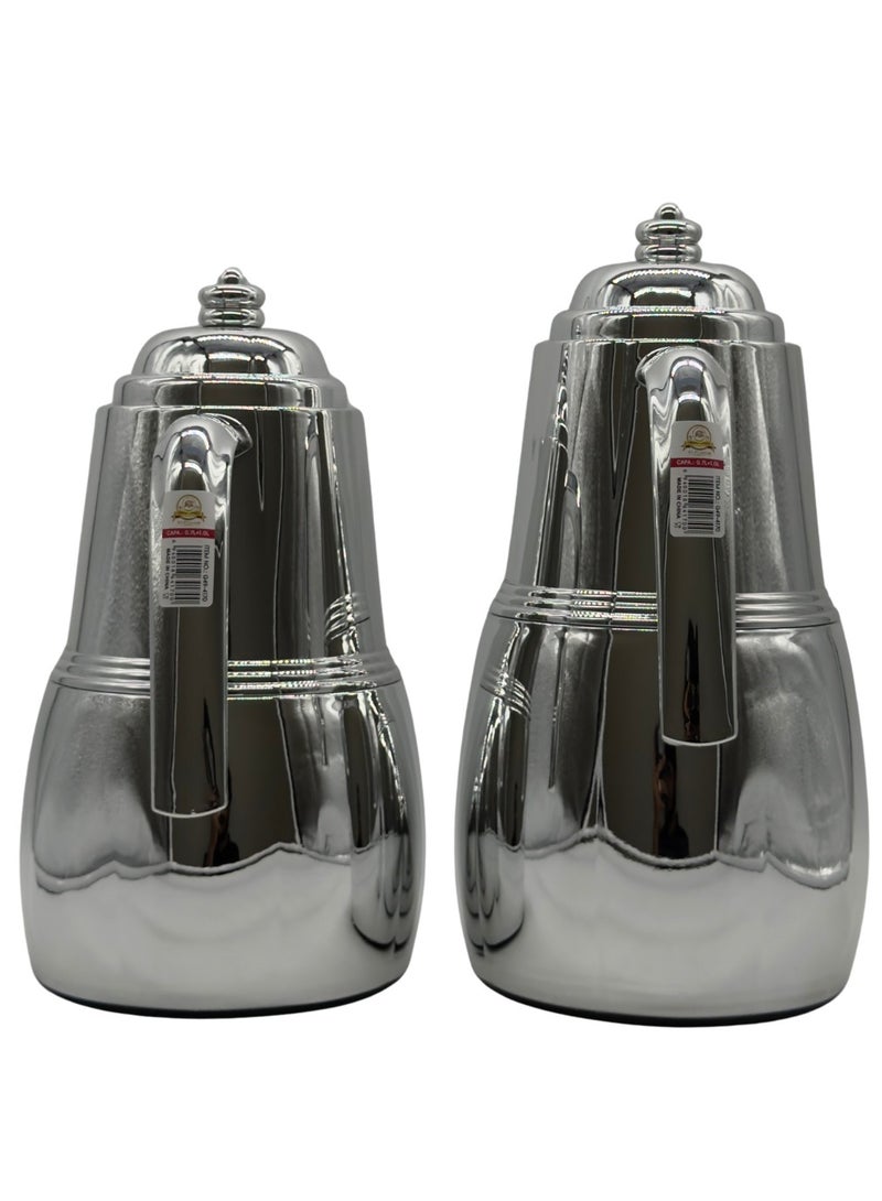 AL-GANNAS 2 Peice Thermos Set for Tea & Coffee | 1L & 0.7L | High-Quality with 2-Year Heat Retention Warranty | Elegant New Design - Image 2