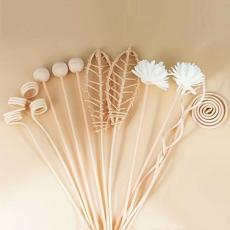 12 Pcs Aroma Diffuser Set With White Reed Sticks And Dried Flower Reeds Perfect For Office Use - Image 2