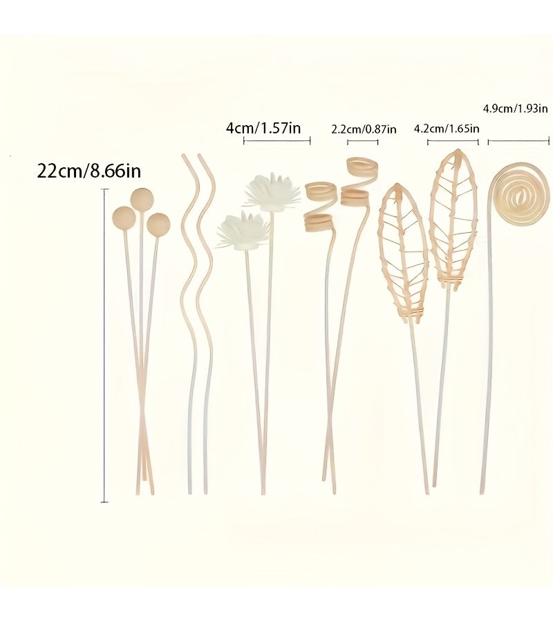 12 Pcs Aroma Diffuser Set With White Reed Sticks And Dried Flower Reeds Perfect For Office Use - Image 3