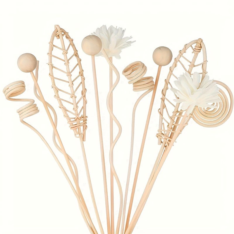 12 Pcs Aroma Diffuser Set With White Reed Sticks And Dried Flower Reeds Perfect For Office Use - Image 4