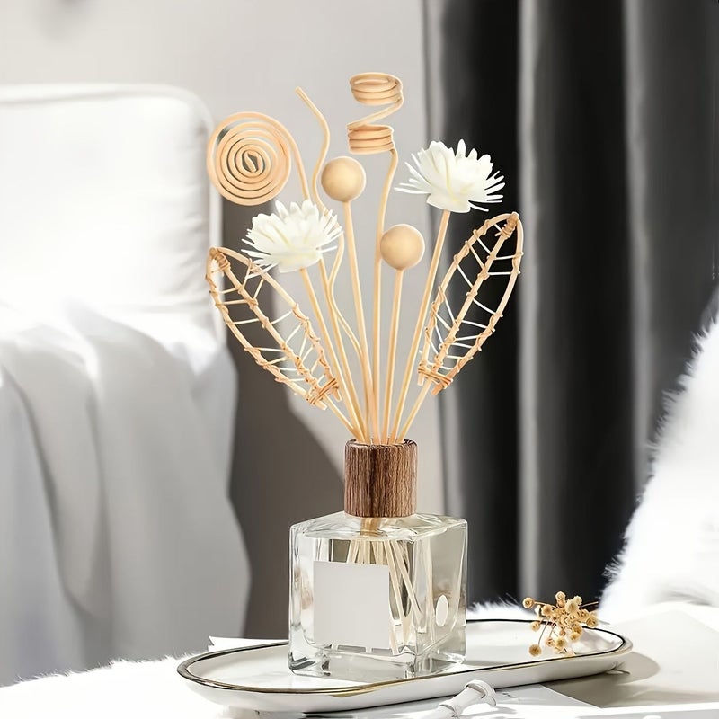 12 Pcs Aroma Diffuser Set With White Reed Sticks And Dried Flower Reeds Perfect For Office Use - Image 5