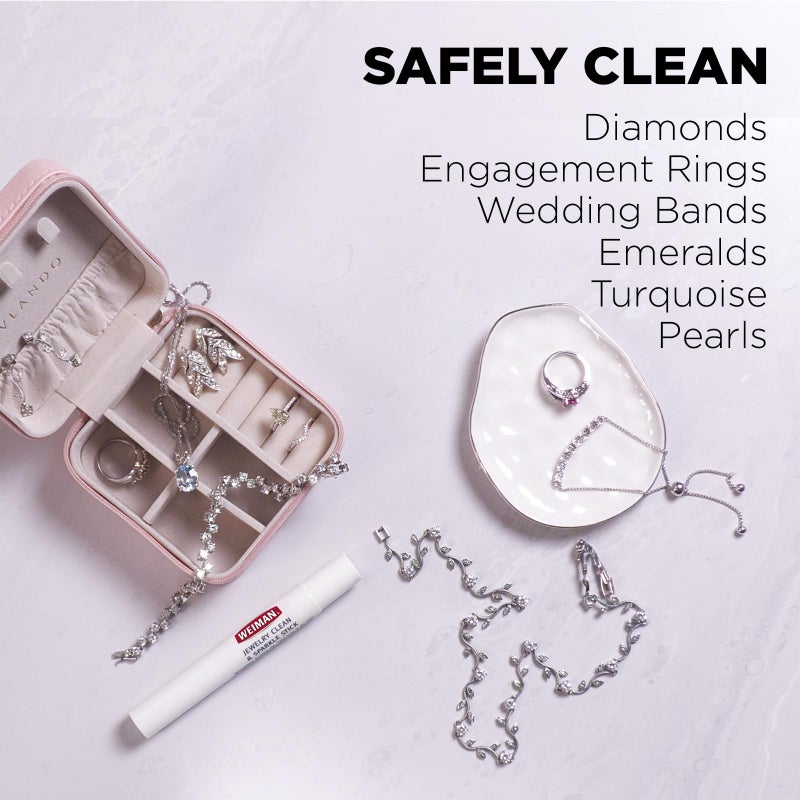 Weiman Jewelry Cleaner & Sparkle Stick - Portable, On-The-Go Cleaning for Diamond Engagement Rings, Wedding Rings, Gemstones, Necklaces, Earrings, Bracelets - Image 3