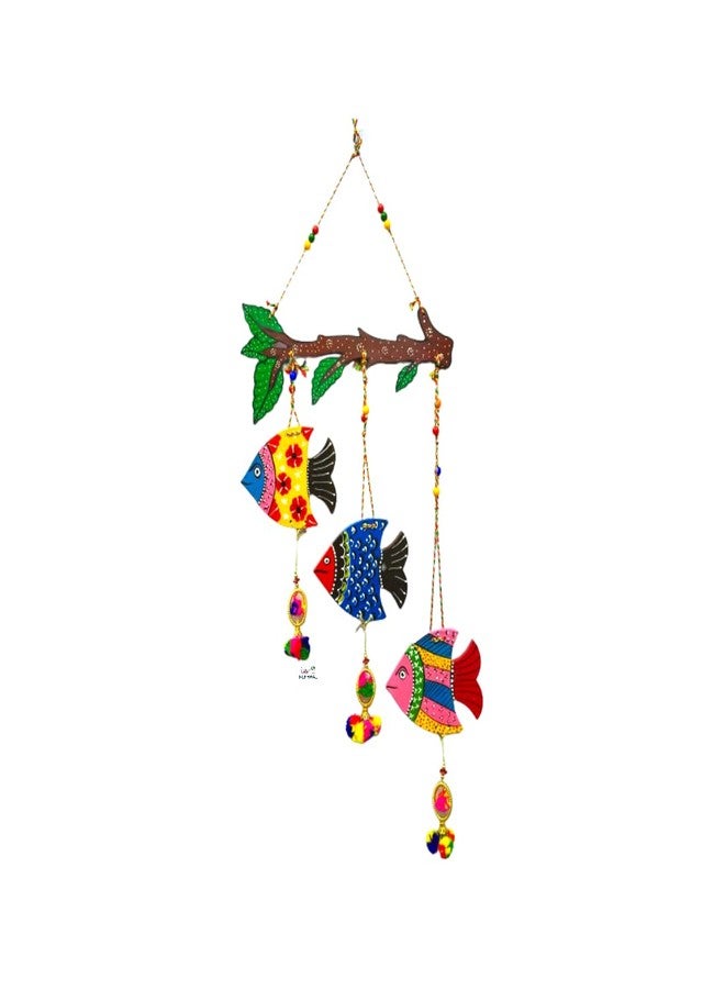 NOKHWAL Fish Hanging Handmade Hand Painted Fishes for Garden Main Door Wall Hanging Balcony Decoration Hanging Decorative Items for Room Wall Décor for Home - Image 1