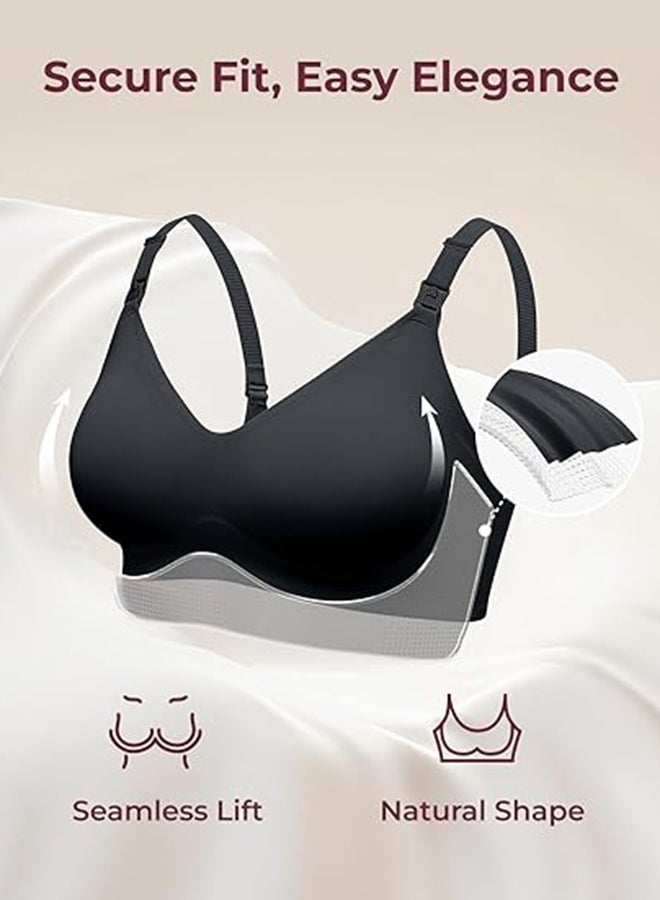 مام كوزي حمالة صدر ناعمة للغاية وواسعة النطاق للرضاعة الطبيعية للأمومة - YN21 - أسود متوسط - Image 3