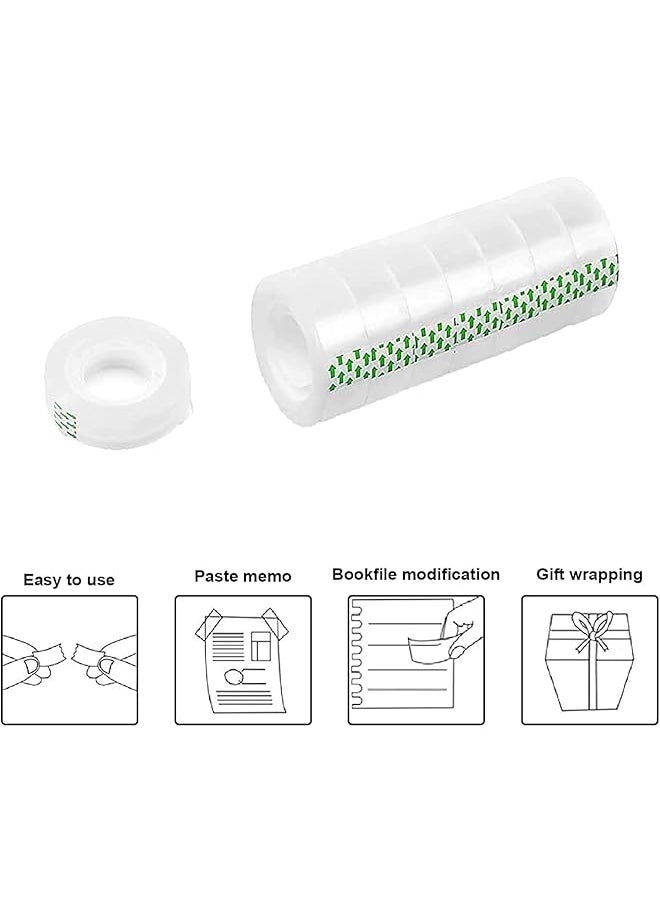 MARKQ - Clear Tape Rolls 1 2 Inch X 25 Yards Transparent Tape For Office Home School Gift Wrapping Tape Refills For Dispenser 1 Inch Core 12 Rolls - Image 1