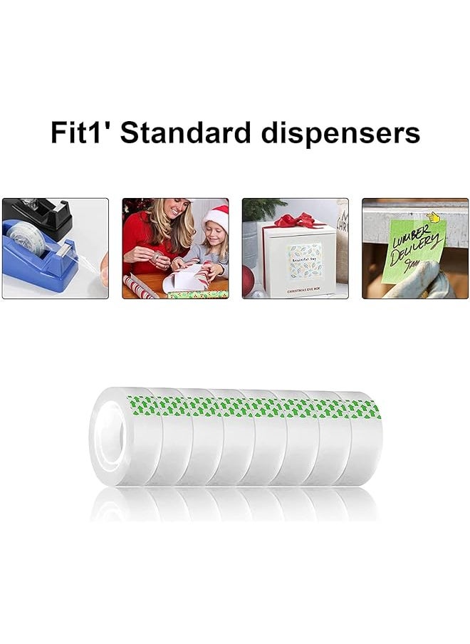 MARKQ - Clear Tape Rolls 1 2 Inch X 25 Yards Transparent Tape For Office Home School Gift Wrapping Tape Refills For Dispenser 1 Inch Core 12 Rolls - Image 1