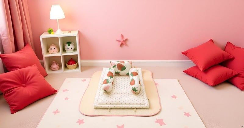 NWF Premium Cotton Baby Bedding Set with Soft Mattress, Pillow & 2 Side Bolsters | Breathable & Comfortable for Infants & Toddlers (0–24 Months) | Unisex Strawberry Print | 26×40 Inches - Image 2
