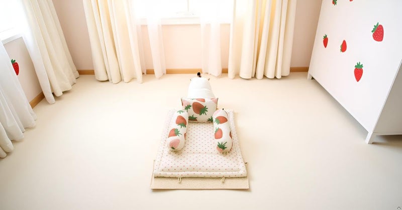 NWF Premium Cotton Baby Bedding Set with Soft Mattress, Pillow & 2 Side Bolsters | Breathable & Comfortable for Infants & Toddlers (0–24 Months) | Unisex Strawberry Print | 26×40 Inches - Image 4