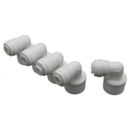 Malida Elbow 12 Male Thread Adapter to 14 OD tube Quick Connect RO Water Filter Quick Connect FittingPack of 5