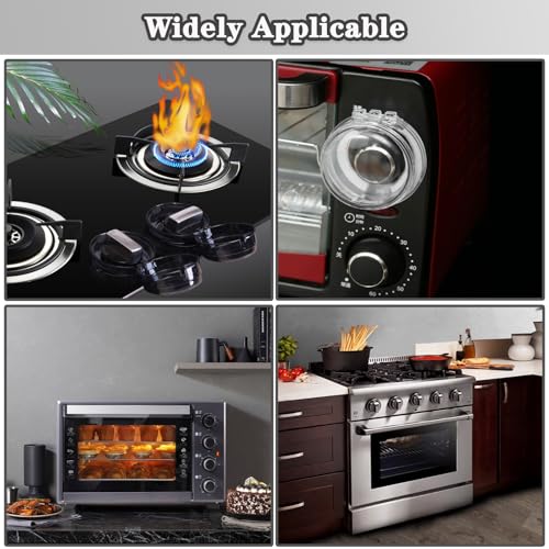 Mecefeno Stove Knob Safety Covers, Gas Stove Knob Locks with Adhesive Universal Size Oven Knob Covers for Child Safety Gas Stove Knob Covers Baby Pet Child Proof Stove Knob Covers - 6pcs Clear - Image 5