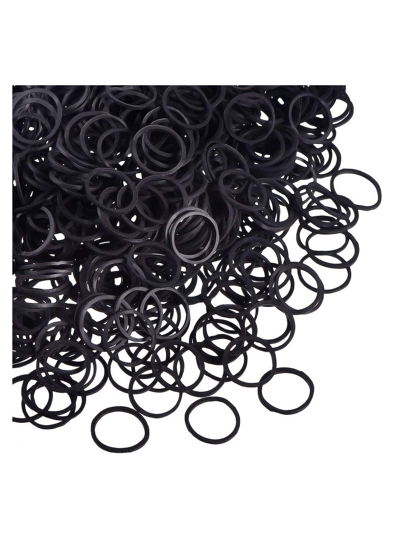 ECVV Pack of 1000 Mini Rubber Bands Soft Elastic Bands for Kids Hair, Braids Hair, Wedding Hairstyle and More (Black)  - Image 1