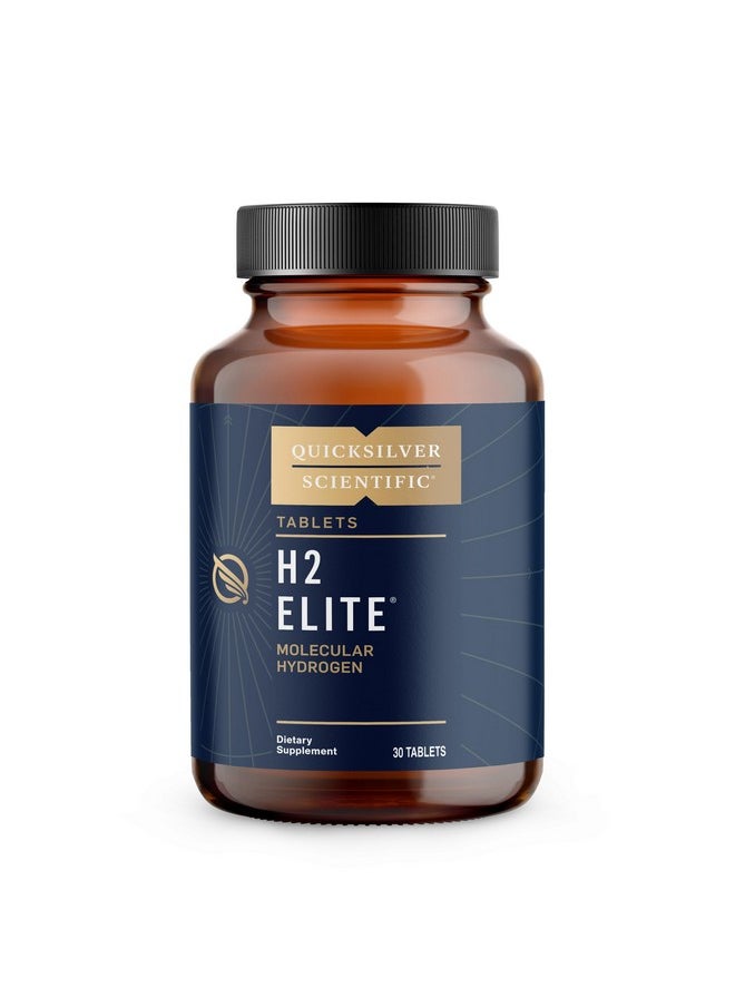 Quicksilver Scientific H2 Elite - Molecular Hydrogen for Energy + Metabolism Support, Water Tablets Perfect for Open Containers - Magnesium Malate Drink Additive (30 Molecular Hydrogen Tablets)