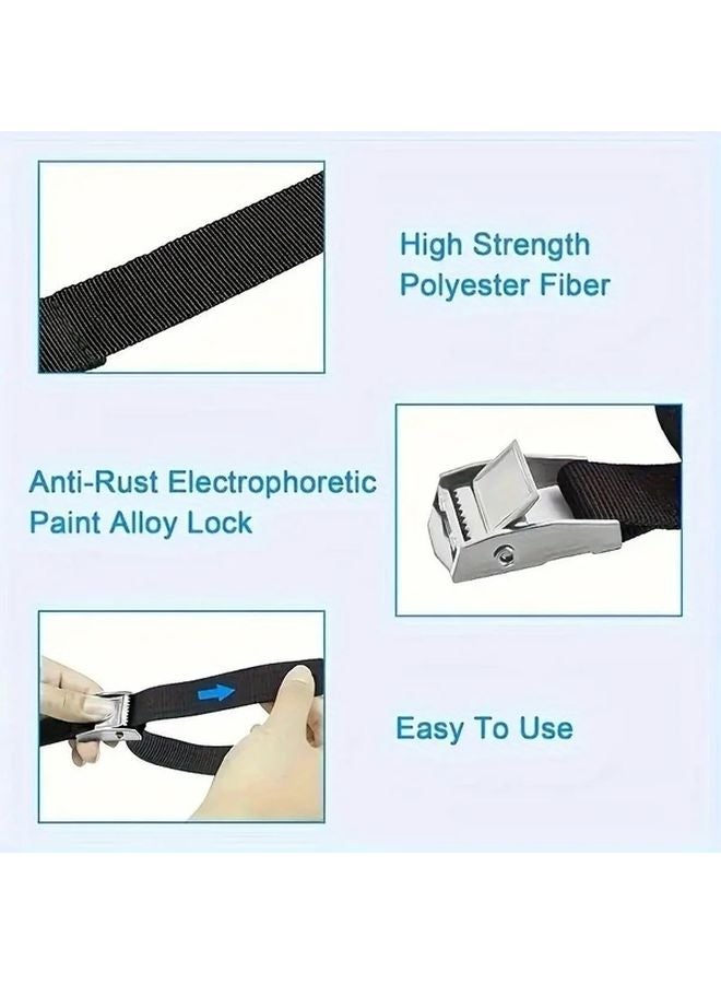 4pcs Heavy Duty Short Adjustable Straps With Stainless Steel Buckles For Motorcycle Bicycle Camping Gear - Image 4