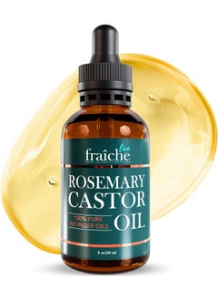 Live Fraiche Live Fraiche Rosemary Oil for Hair Growth (2oz) with Cold Pressed Castor Oil Natural Hair Growth Oil - Rosemary and Castor Oil for Hair Growth -Strengthening Hair Oil for Damaged Hair and Hair Loss  - Image 1