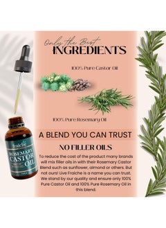 Live Fraiche Live Fraiche Rosemary Oil for Hair Growth (2oz) with Cold Pressed Castor Oil Natural Hair Growth Oil - Rosemary and Castor Oil for Hair Growth -Strengthening Hair Oil for Damaged Hair and Hair Loss  - Image 4