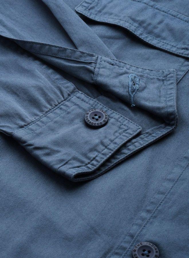 شركة المرآب الهندية قميص كاجوال رجالي أزرق بقصة واسعة وجيب بقلاب من ذا إنديان جراج كو - Image 3