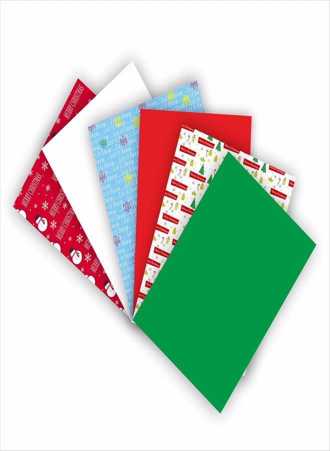 Purple Papers 50 Christmas Tissue Paper Sheets - 20x20 Inch, Red, White, Green & Printed Holiday Tissue Paper for Xmas Wrapping, Gift Bags & Crafts - Festive Colors - Image 3