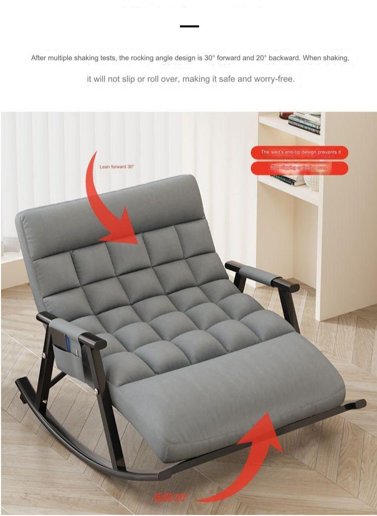 Arabest - Double Living Room Lounge Chair, Outdoor Rocking Chair, Lawn and Camping Chair, Adult Chair with Seat Cushion and Extra Large Storage Bag, For Lawn, Backyard, Indoor, Garden (Grey) - Image 1