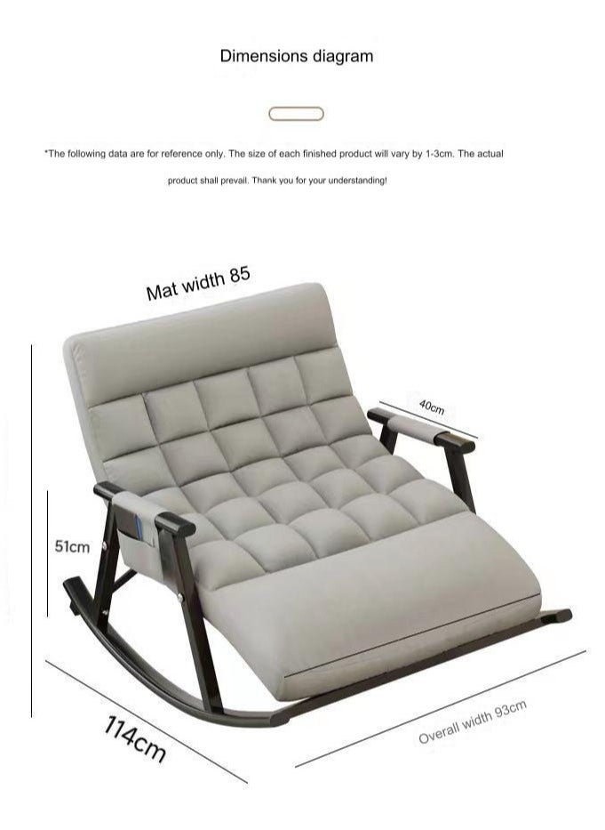 Arabest - Double Living Room Lounge Chair, Outdoor Rocking Chair, Lawn and Camping Chair, Adult Chair with Seat Cushion and Extra Large Storage Bag, For Lawn, Backyard, Indoor, Garden (Grey) - Image 1