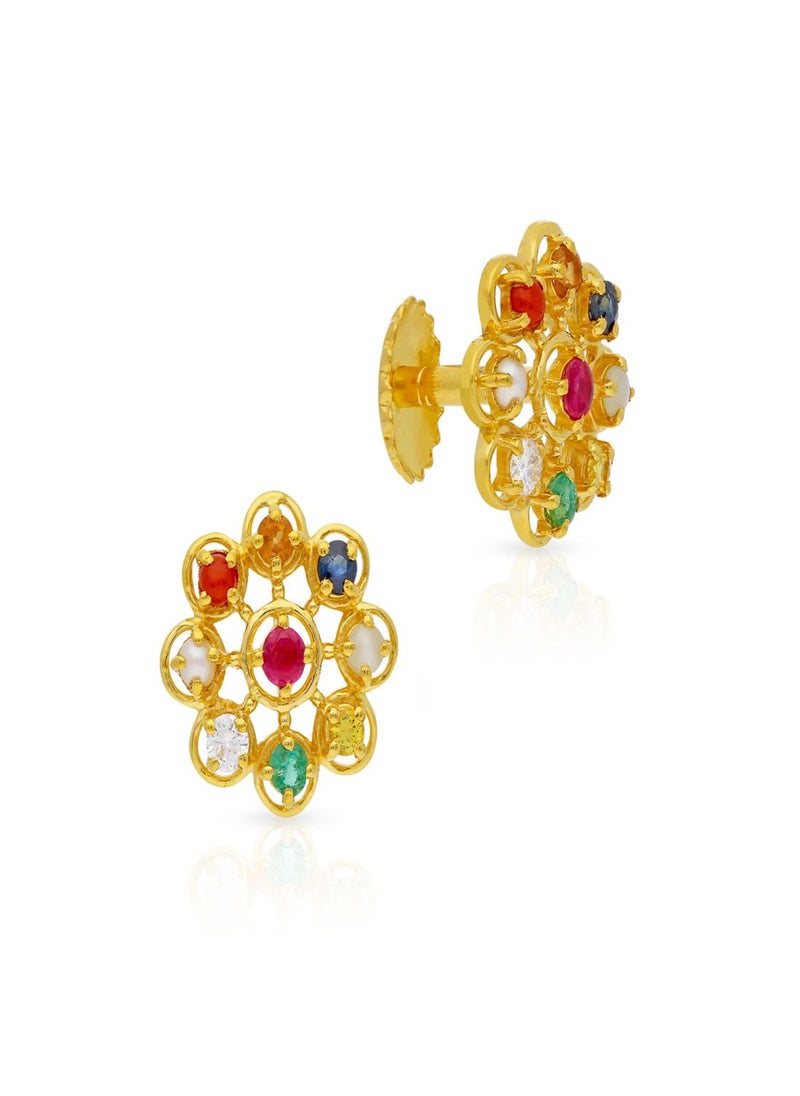 Malabar Gold and Diamonds 22 Carat 916 Purity Precia Gemstone Earrings PGNNVR013ER5Y  - Image 1
