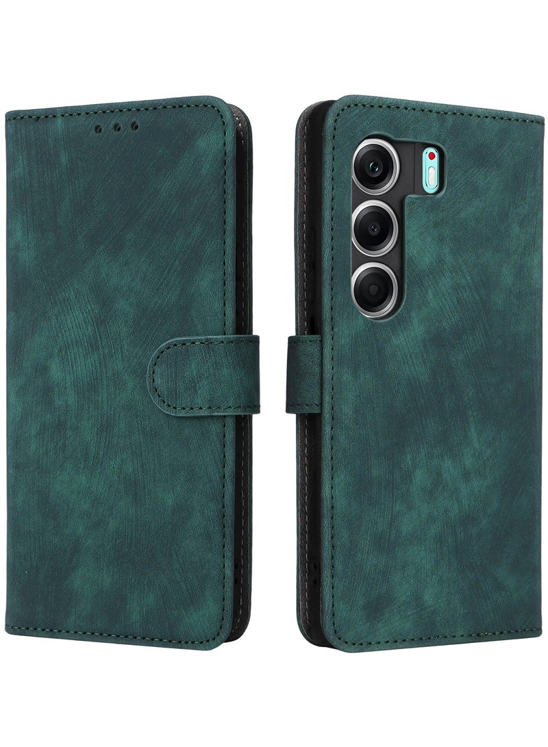 For Tecno Camon 40 Pro 5G Flip Cover with Detachable lanyard, PU Leather Full Body Protection Shockproof Flip Mobile Phone Case, RFID Anti-theft Brush Folio Wallet Case - Image 3