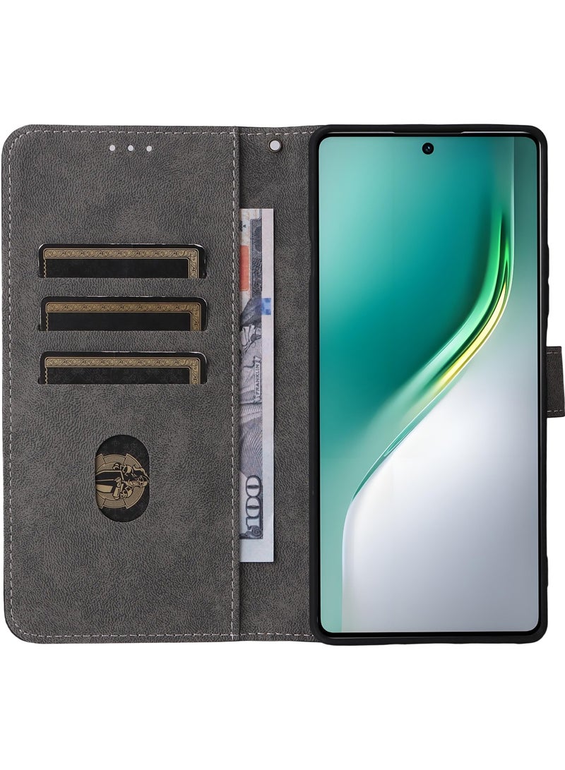 For Tecno Camon 40 Pro 5G Flip Cover with Detachable lanyard, PU Leather Full Body Protection Shockproof Flip Mobile Phone Case, RFID Anti-theft Brush Folio Wallet Case - Image 5