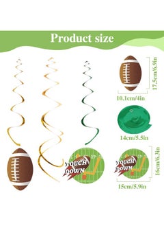 Easy Joy EASY JOY 30 PCS Football Hanging Swirl Decorations Football Birthday Party Decorations Football Decorations Football Themed Party Supplies  - Image 3