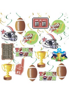 Easy Joy EASY JOY 30 PCS Football Hanging Swirl Decorations Football Birthday Party Decorations Football Decorations Football Themed Party Supplies  - Image 1