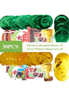 Easy Joy EASY JOY 30 PCS Football Hanging Swirl Decorations Football Birthday Party Decorations Football Decorations Football Themed Party Supplies  - Image 2