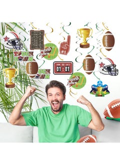 Easy Joy EASY JOY 30 PCS Football Hanging Swirl Decorations Football Birthday Party Decorations Football Decorations Football Themed Party Supplies  - Image 5