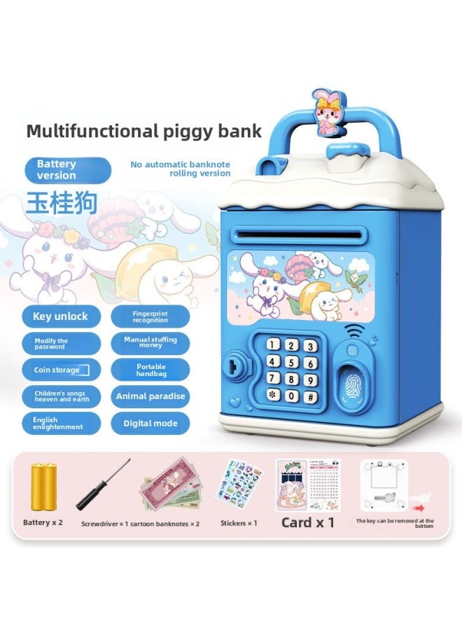 Generic - The Children's Girl's Kulomi Piggy Bank Can Be Accessed Only In And Out Of The Boy's Savings Password Box.-Color:Cinnamon Dog [key Unlocking⭐Password Fingerprint⭐Manual Door Opening] Battery Model - Image 1