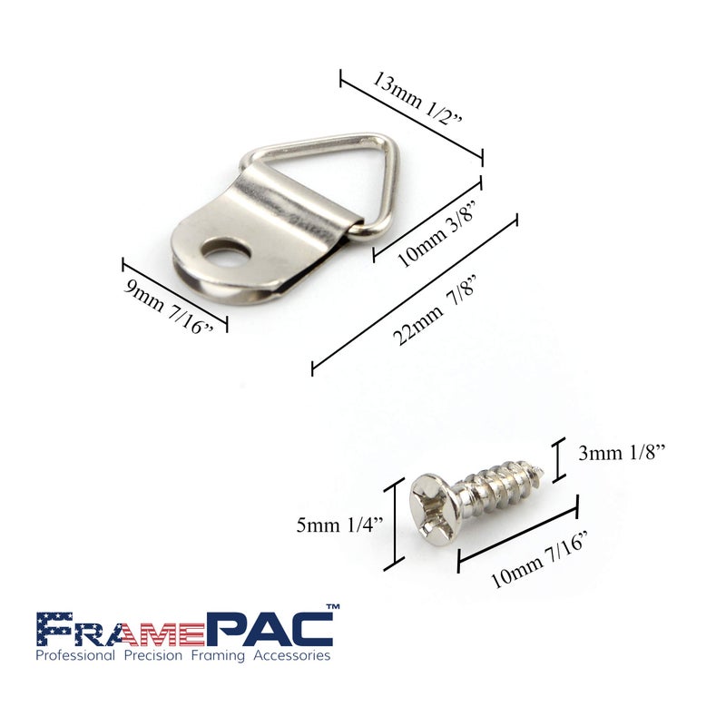 FramePac Small Triangle Picture Hangers with Screws [200 Pcs] - (AKA Picture Hanging Hardware  Picture Frame Hanger  Picture Hanger Hooks  Picture Hooks for Hanging) - Image 3