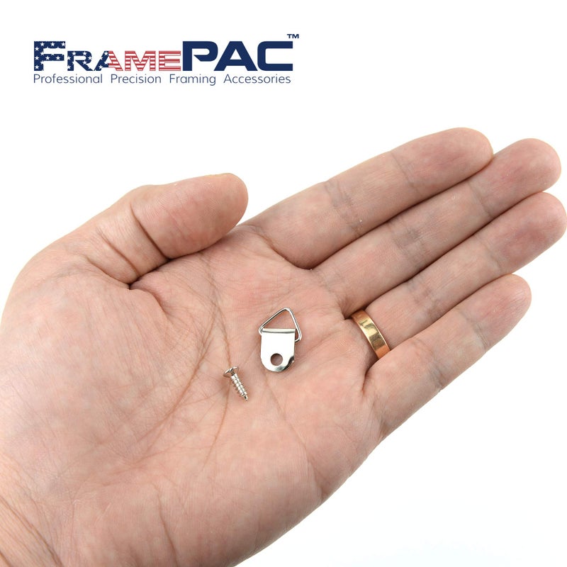 FramePac Small Triangle Picture Hangers with Screws [200 Pcs] - (AKA Picture Hanging Hardware  Picture Frame Hanger  Picture Hanger Hooks  Picture Hooks for Hanging) - Image 2