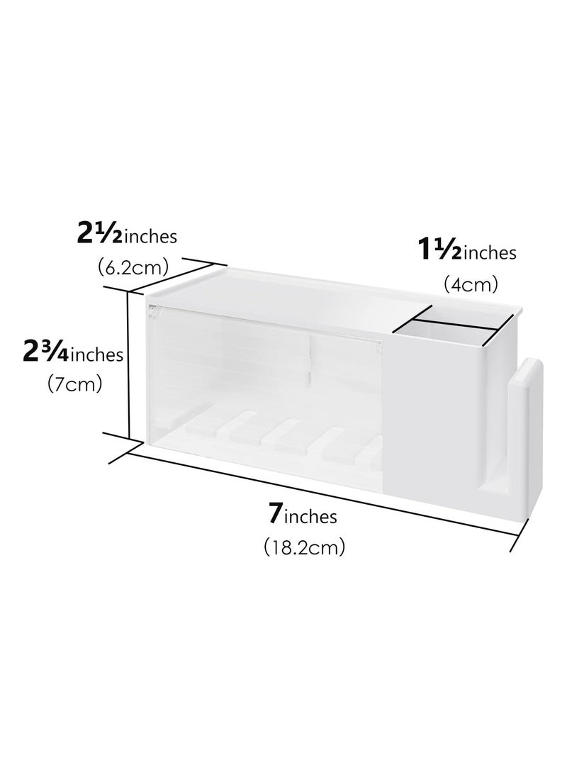 SYOSI Wallmount Toothbrush Holder, 5 Slots with Cover, Plastic Multifunctional Toothpaste Toothbrush Organizer, Compatible with Oral-B Cross Action, Colgate Renewal, for Shower, RV, Camper(White)  - Image 5