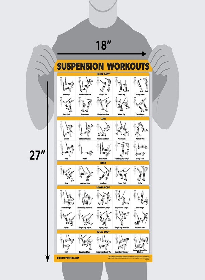 Palace Learning 10 Pack - Exercise Workout Poster Set - Suspension Volume 1 & 2, Dumbbell, Kettlebell, Resistance Bands, Stretching, Bodyweight, Barbell, Yoga Poses, Exercise Ball (PAPER - NOT LAMINATED 18" x 24") - Image 2
