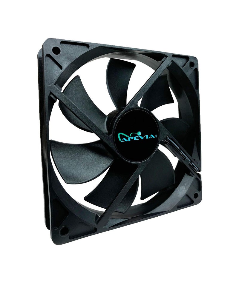 APEVIA AF212S-BK 120mm 4pin Molex & 3pin Motherboard Silent Black Case Fan (2-pk) - Image 3